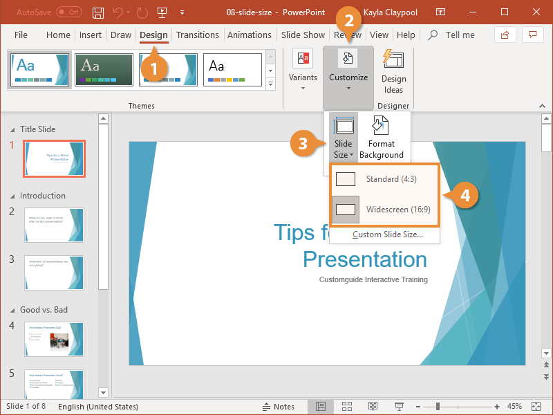 Change Size Slide Powerpoint
